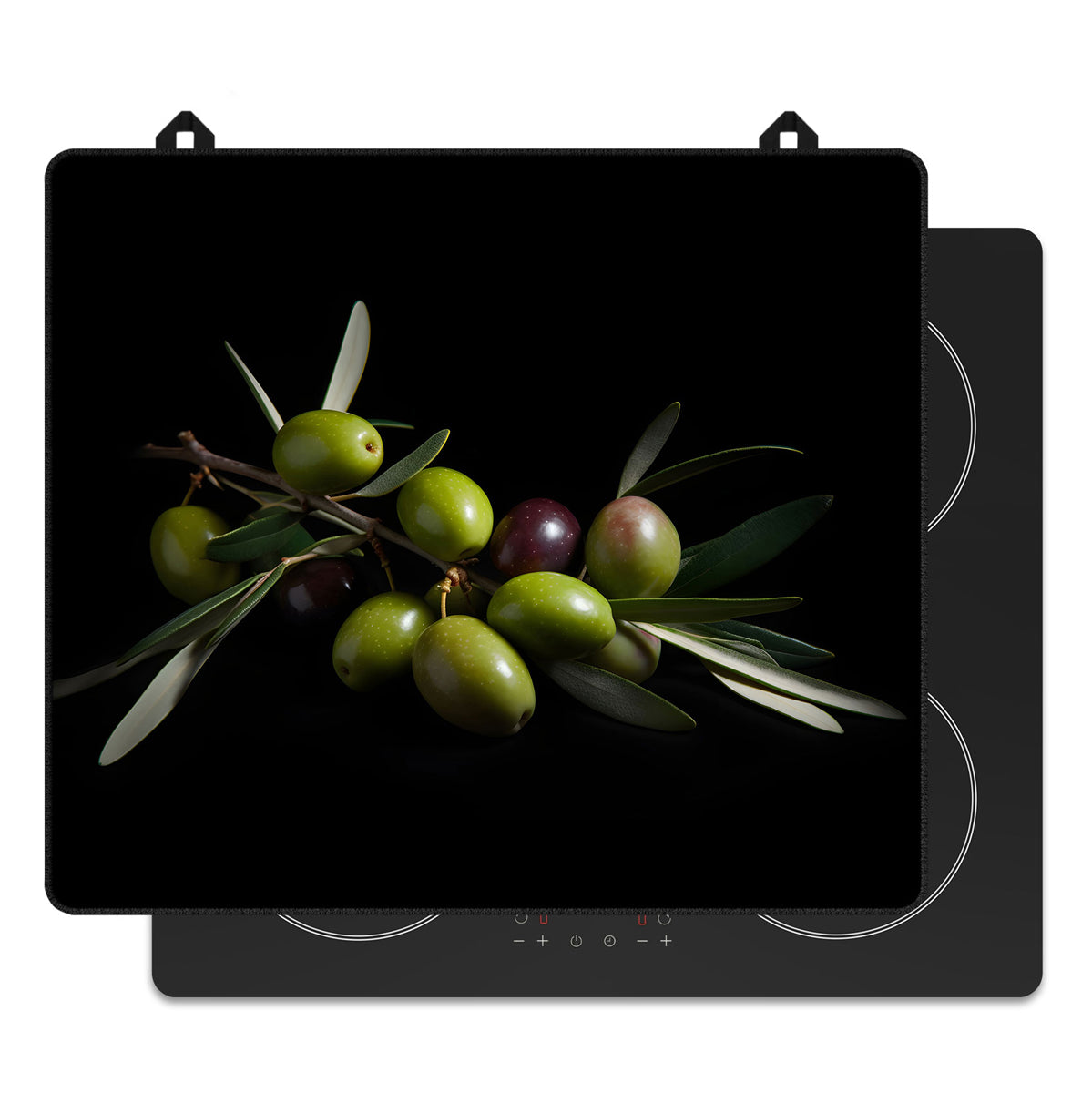 Copri Piano Cottura 80x52 Vetro Temperato Food Green per Induzione Copri Piano Cottura 80x52 Vetro Temperato Food Green per Induzione