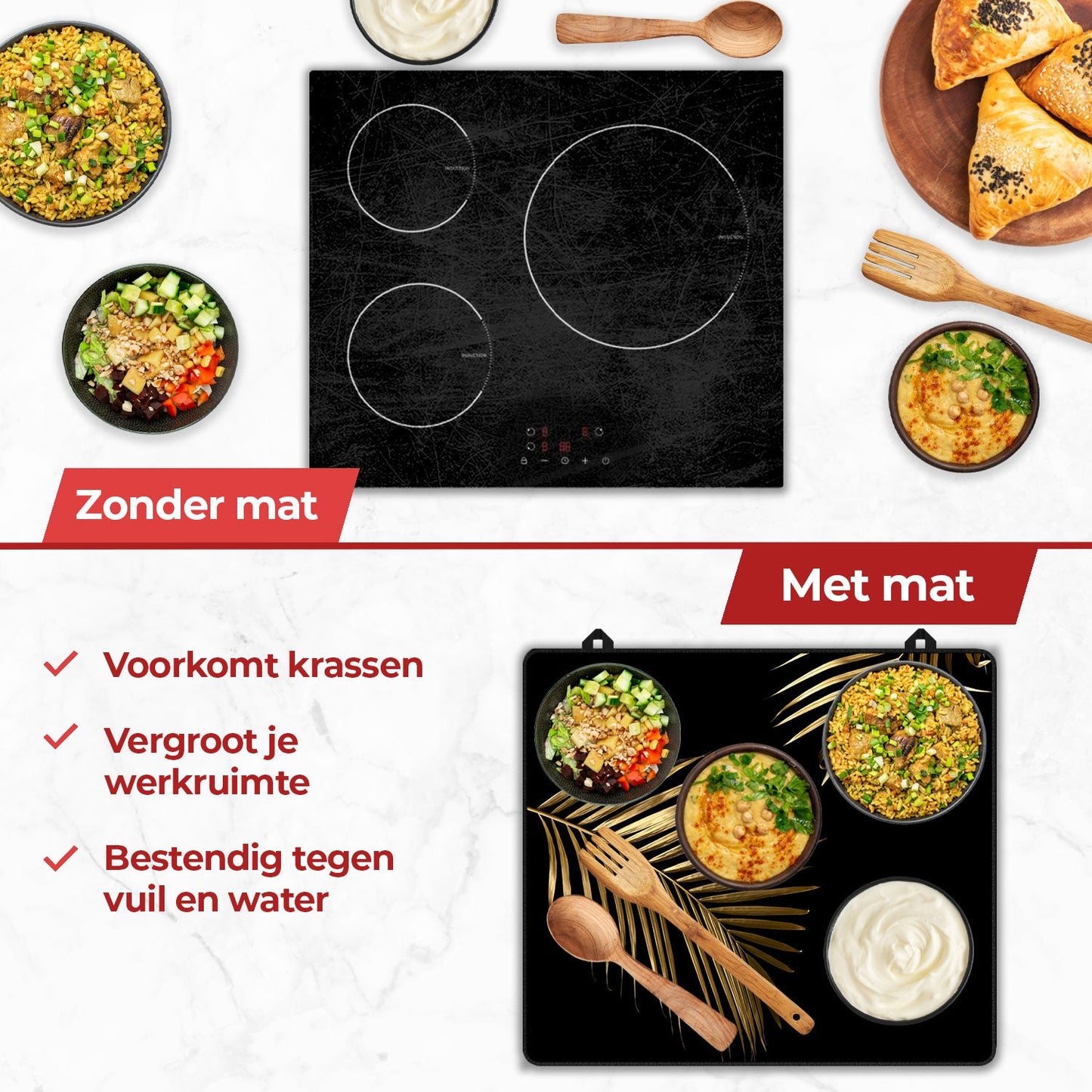 Ventajas de una alfombrilla de inducción con hojas doradas