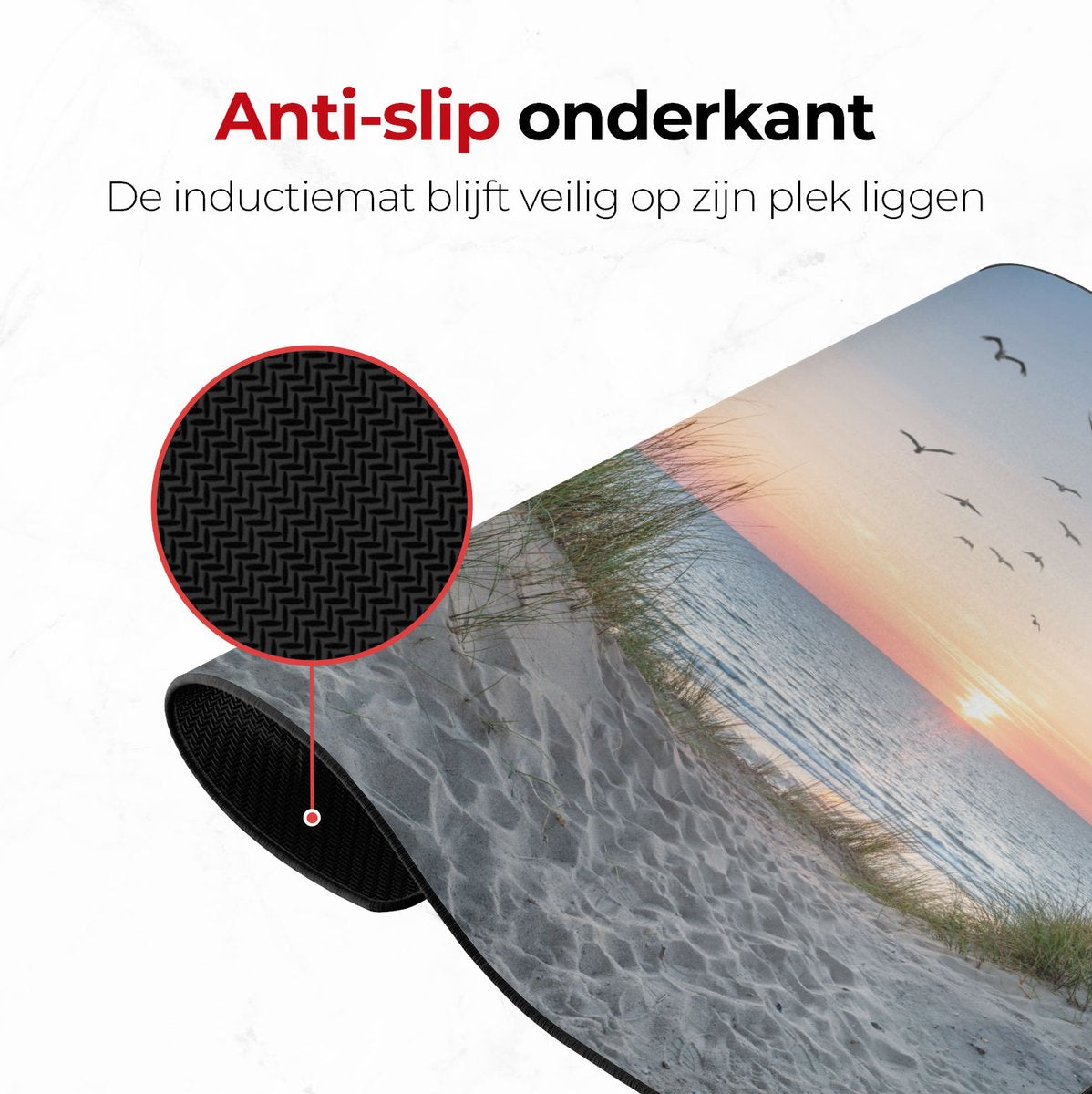 Inductie mat strand en duinen anti slip onderkant